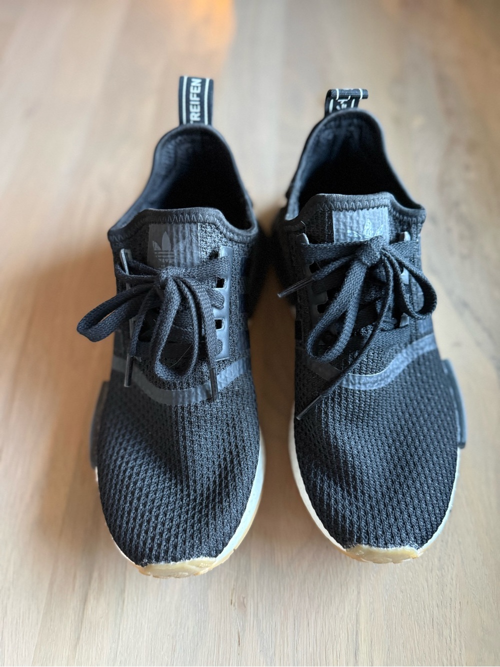 adidas Kids Black Knit Lace-Up Sneakers with Gum Soles